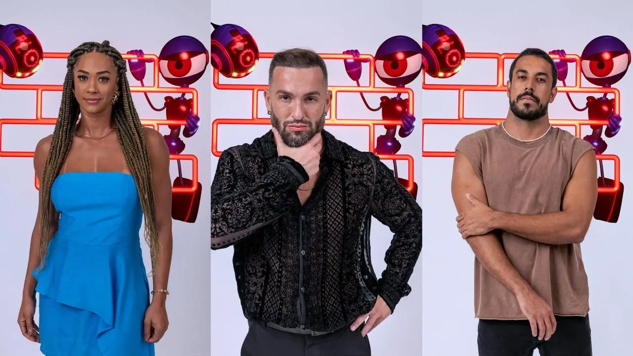 Imagem da notícia: Enquete BBB 25: Aline, Diego Hypolito ou Maike? Vote em quem deve sair no Paredão do reality