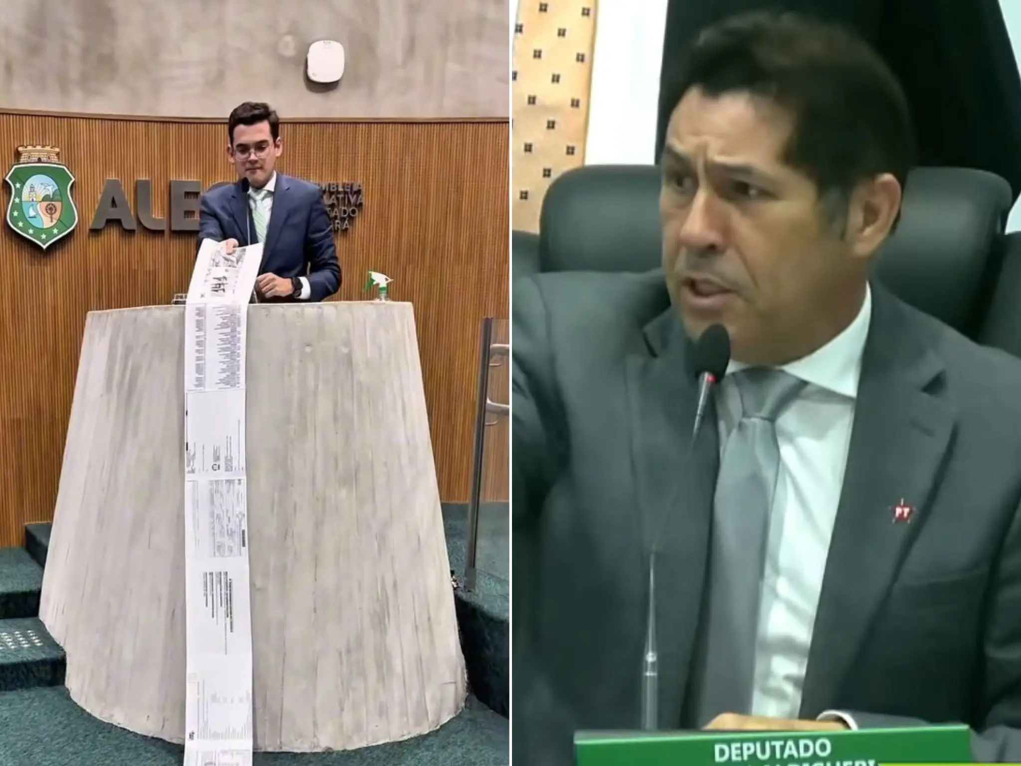 Imagem da notícia: Deputados batem boca após ‘pergaminho’ contra o PT ser levado a Alece: ‘Vossa excelência não é dono da Assembleia’