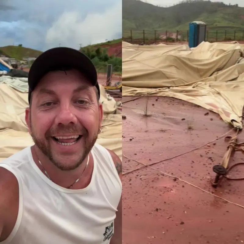 Imagem da notícia: Circo do ex-BBB Edy é destruído após fortes chuvas em Minas Gerais