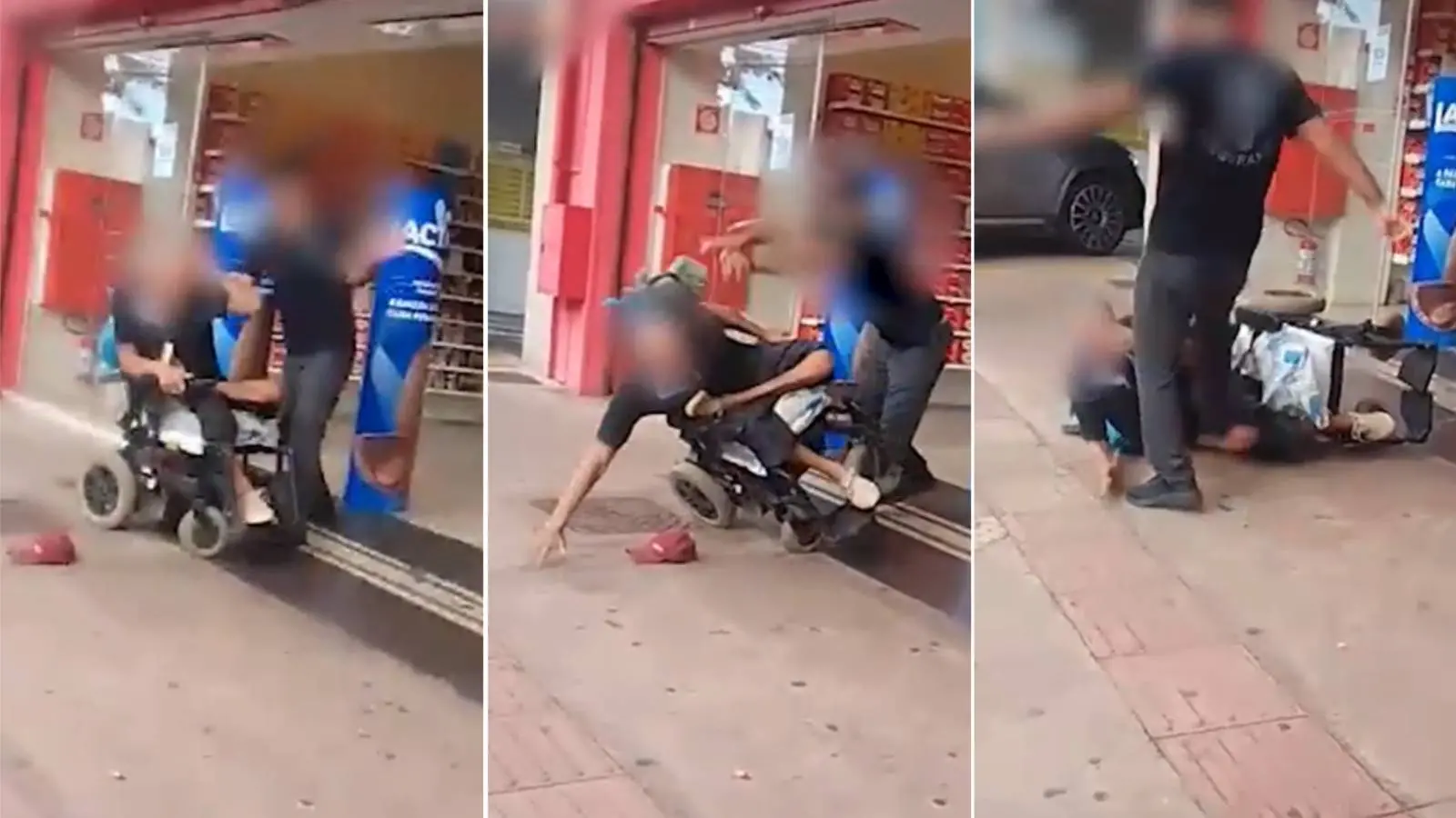Imagem da notícia: Segurança da Americanas é flagrado agredindo homem em cadeira de rodas no MS