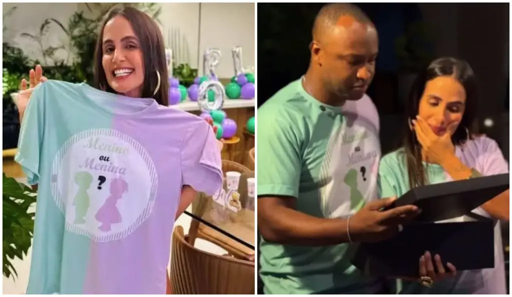 Imagem da notícia: Thiaguinho e Carol Peixinho revelam sexo e nome do primeiro bebê do casal; veja vídeo