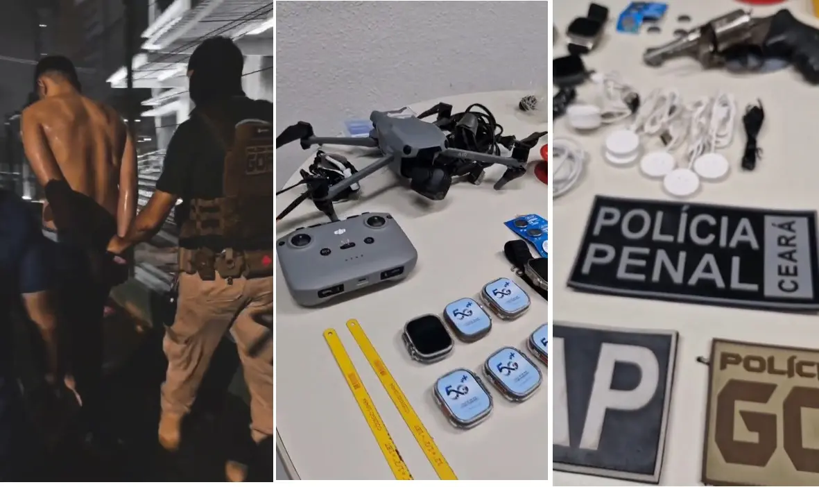 Imagem da notícia: Operador de drones que levava celulares, armas e drogas para presídios no Ceará é preso; veja vídeo