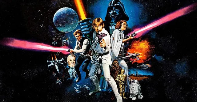 Pôster de divulgação de 'Guerra nas Estrelas: Episódio IV - Uma Nova Esperança' (1977)