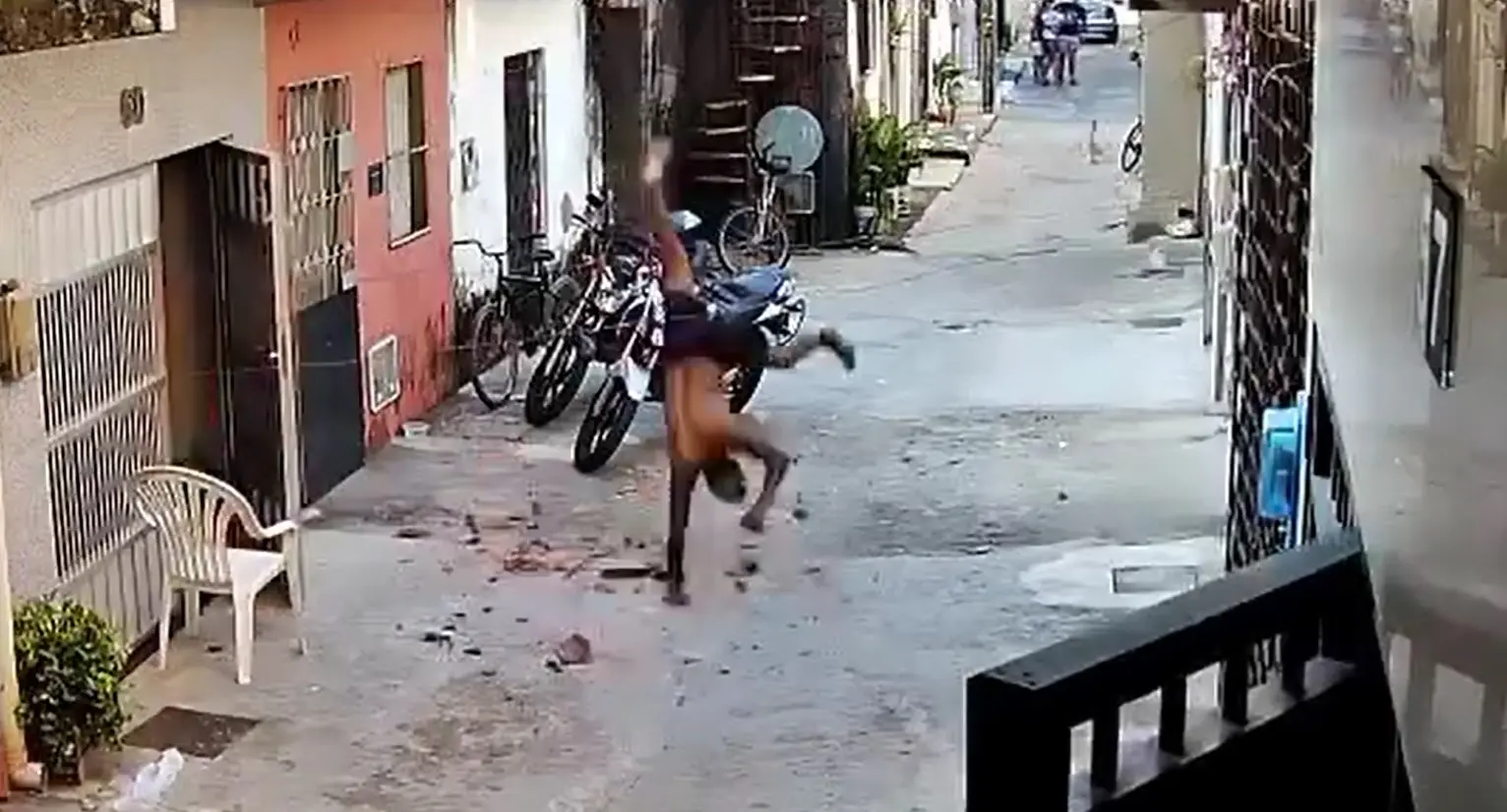 Imagem da notícia: Homem cai de telhado durante fuga, em Fortaleza, e acaba preso; veja vídeo