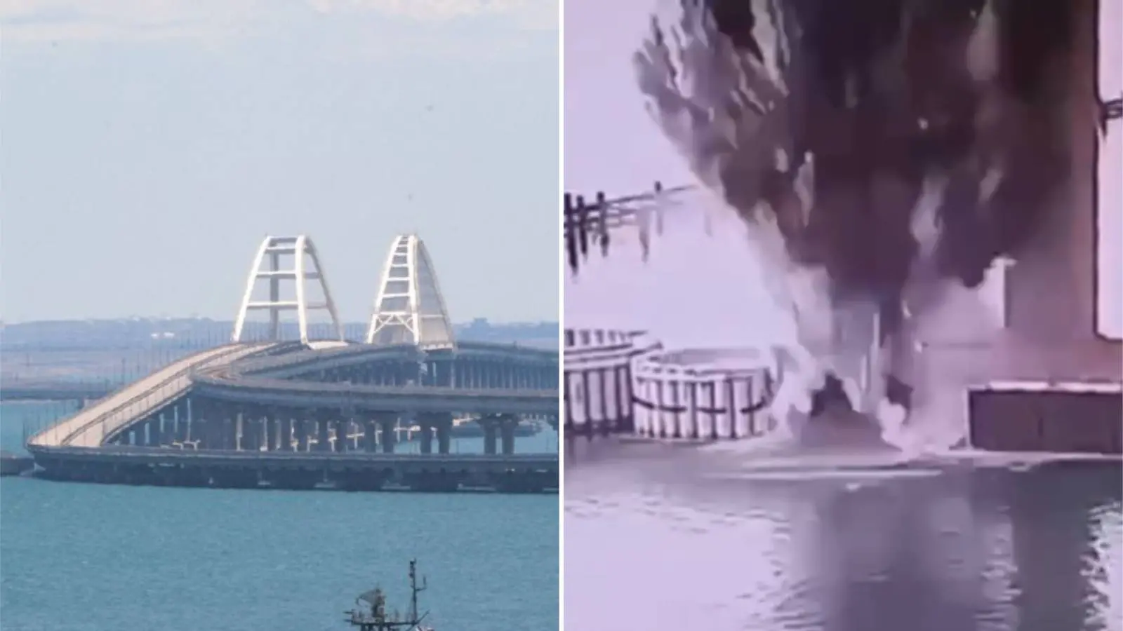 Imagem da notícia Ucrânia explode única ponte que liga Crimeia à Rússia; veja vídeo