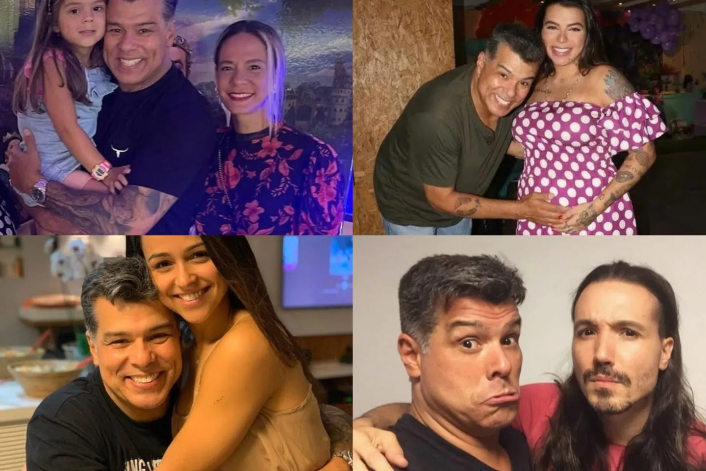 Maurício Mattar em fotos com os filhos