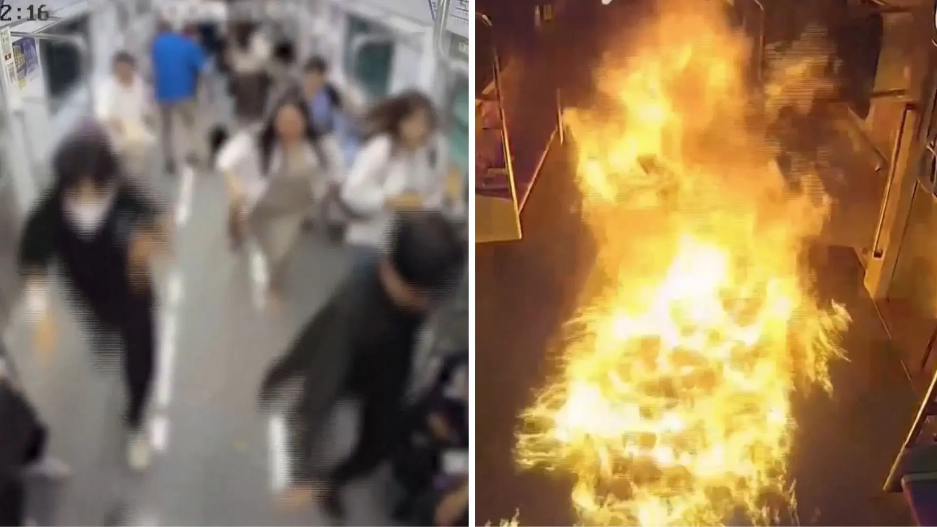 Imagem da notícia Homem incendeia vagão de metrô lotado na Coreia do Sul; não há vítimas