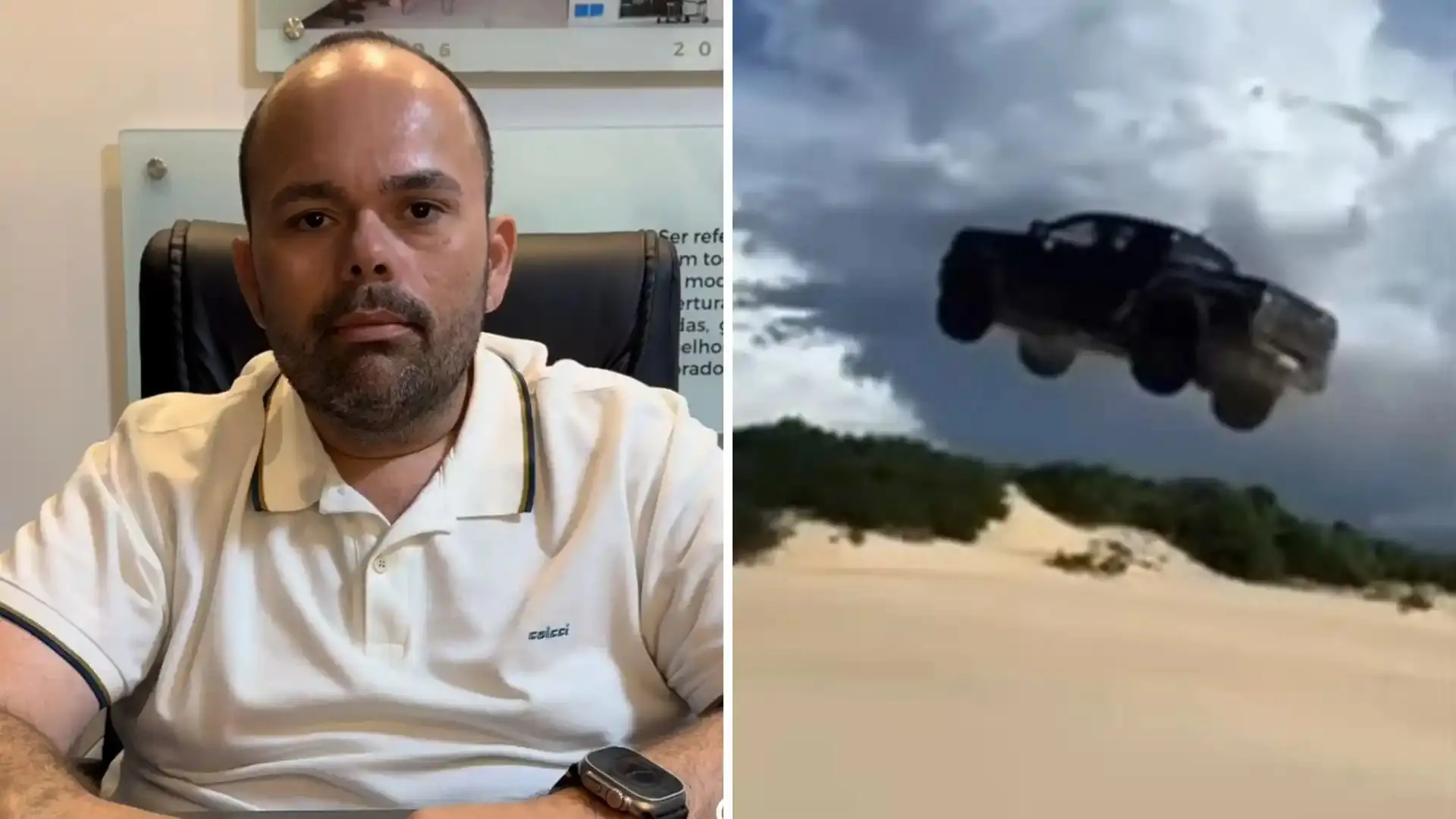 Imagem da notícia: Motorista que 'voou' sobre duna e fez propaganda para concessionária nega que ganhou novo carro