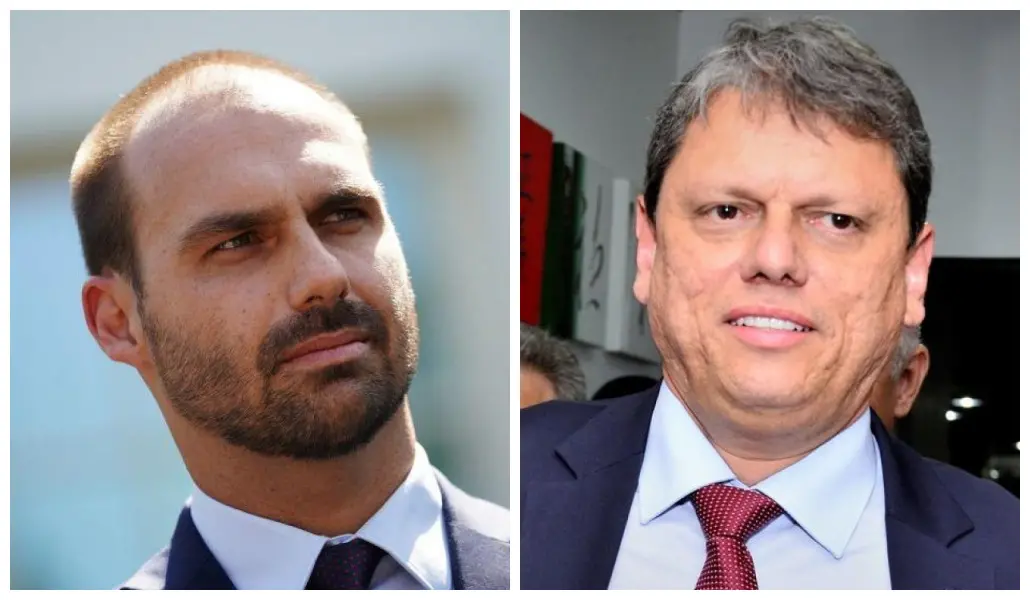 Imagem da notícia: Eduardo Bolsonaro critica Tarcísio por tentar negociar tarifas impostas pelos EUA
