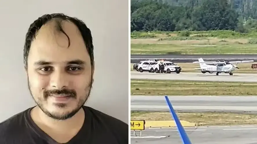 Imagem da notícia Homem é formalmente acusado de terrorismo após sequestrar avião no Canadá por 'motivo ideológico'