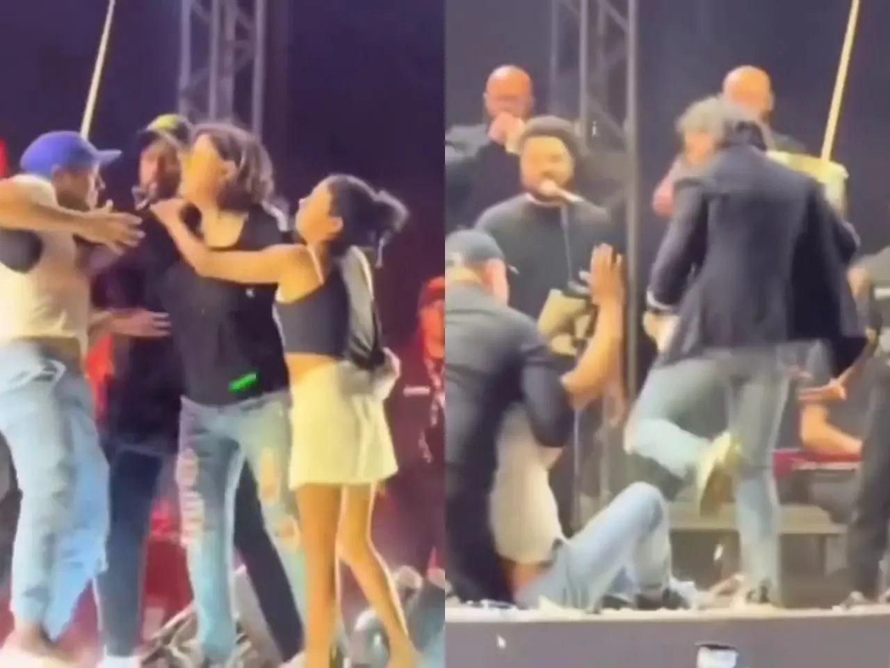 Imagem da notícia Roberta Miranda empurra e chuta homem que invadiu palco em show no Ceará; veja vídeo 