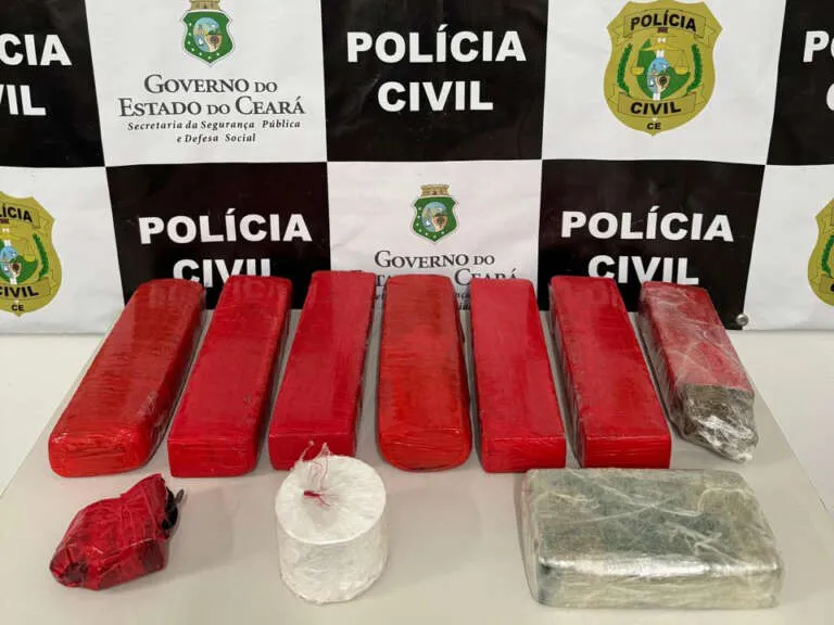 A polícia cearense apreendeu 8,17 kg de entorpecentes, durante a Operação Nordeste Integrado