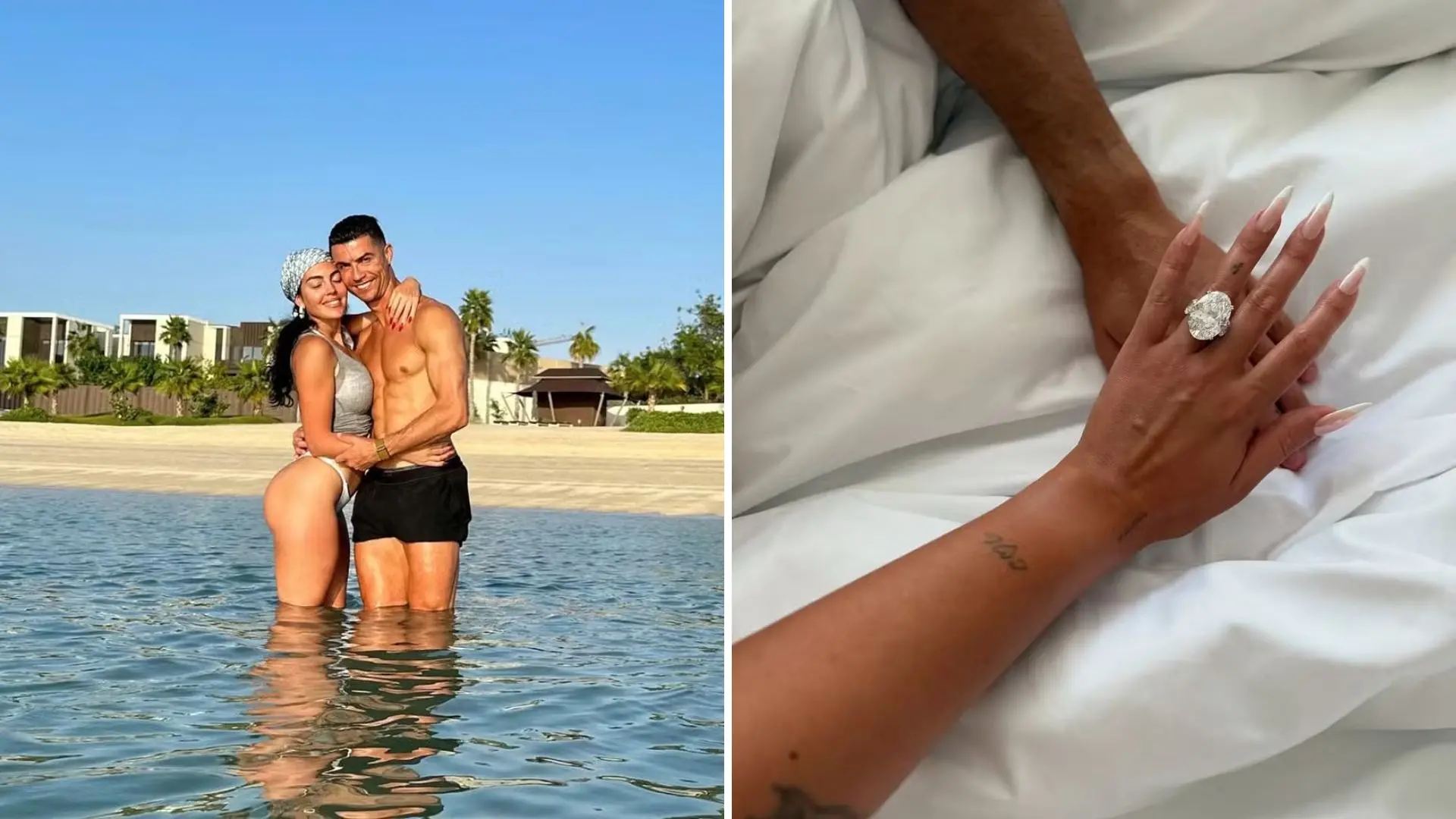 Imagem da notícia: Cristiano Ronaldo pede Georgina Rodríguez em casamento com anel de diamante