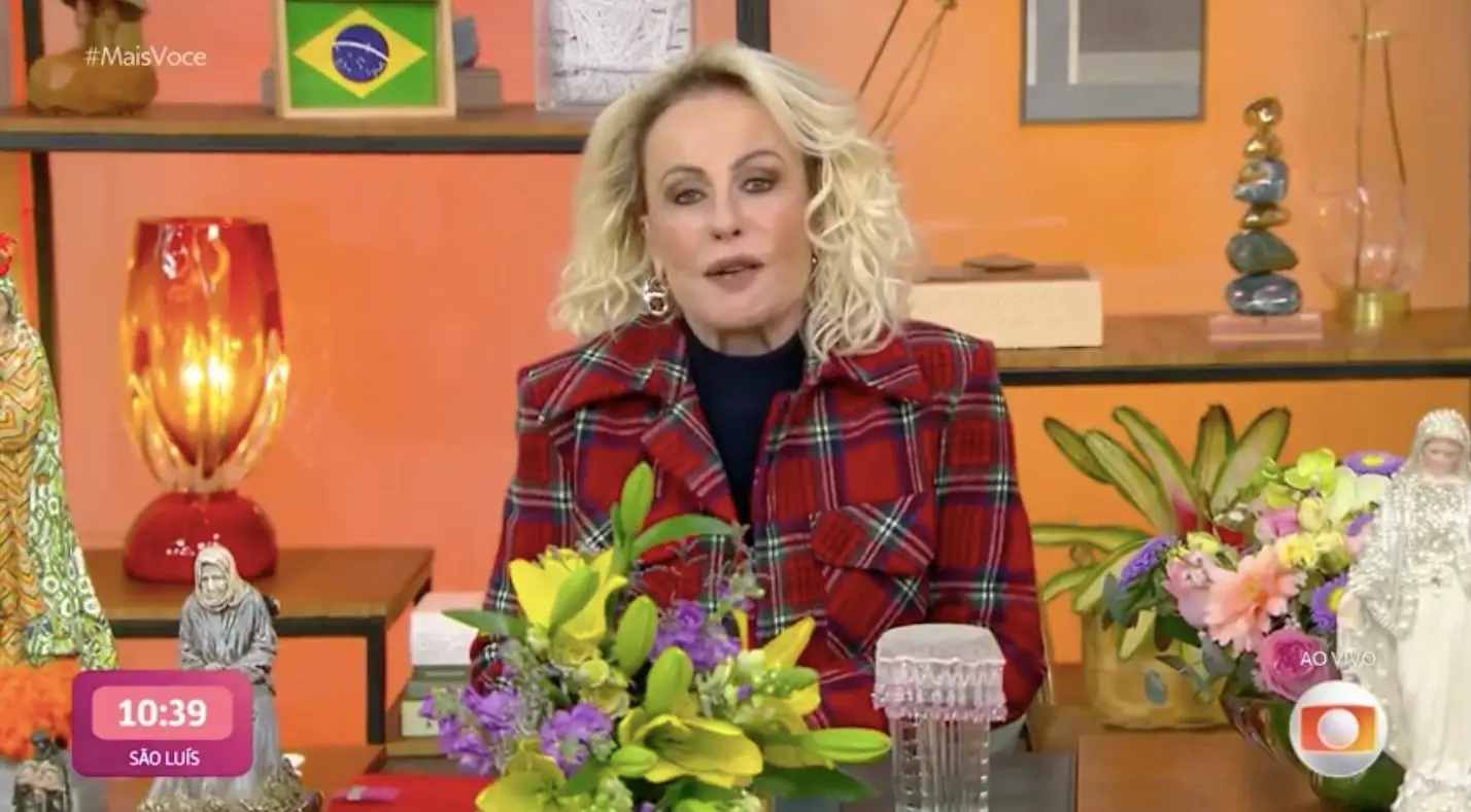 Imagem da notícia: Ana Maria Braga envia mensagem de apoio a Faustão durante o 'Mais Você'