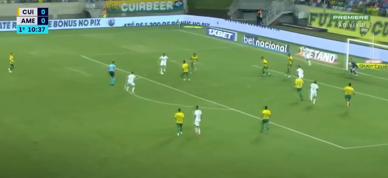 Contra o Cuiabá, Rodriguinho recebeu na esquerda da grande área e bateu no canto