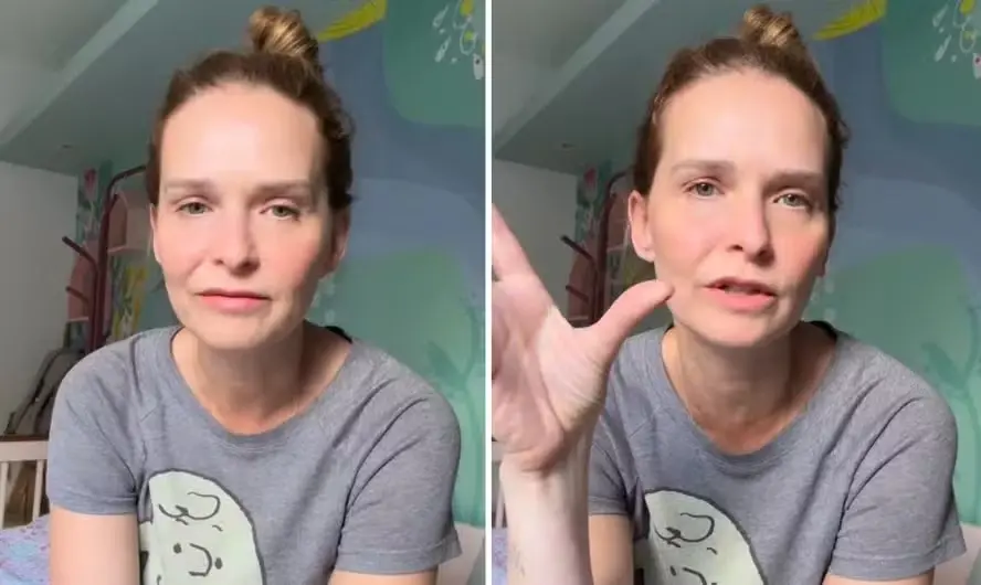 montagem de fotos da atriz Fernanda Rodrigues, que revelou o diagnóstico de um carcinoma basecular, câncer de pele