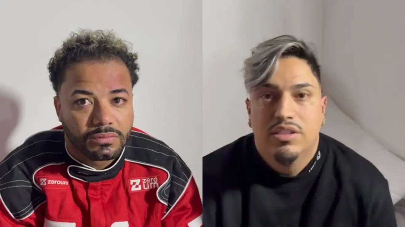 Foto de Hytalo Santos e o marido Israel sendo presos
