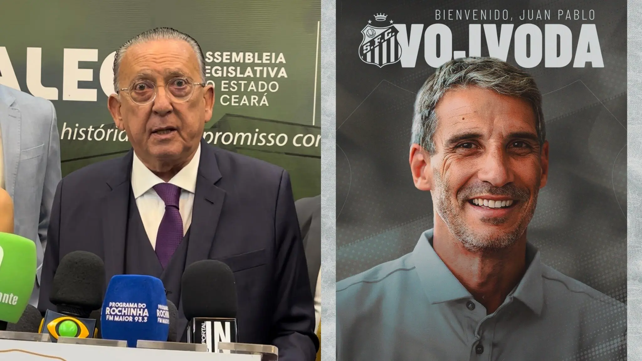 Imagem da notícia Galvão Bueno sobre Vojvoda no Santos: ‘ainda bem que foi ele, não o Sampaoli’
