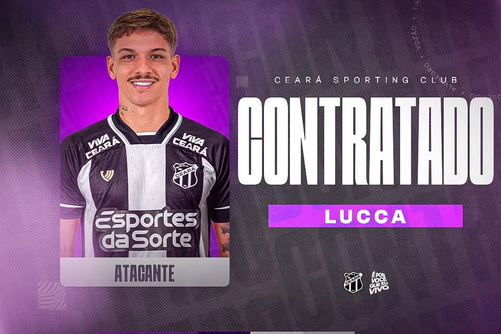 Imagem da notícia: Ceará anuncia a contratação do atacante Lucca, ex-Internacional