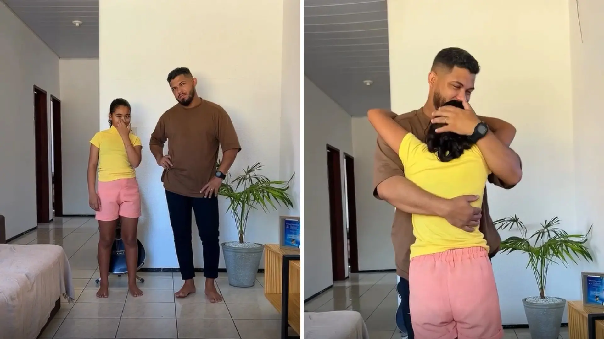 Imagem da notícia: Menina se emociona em vídeo ao perceber diferenças entre sua infância e a do pai