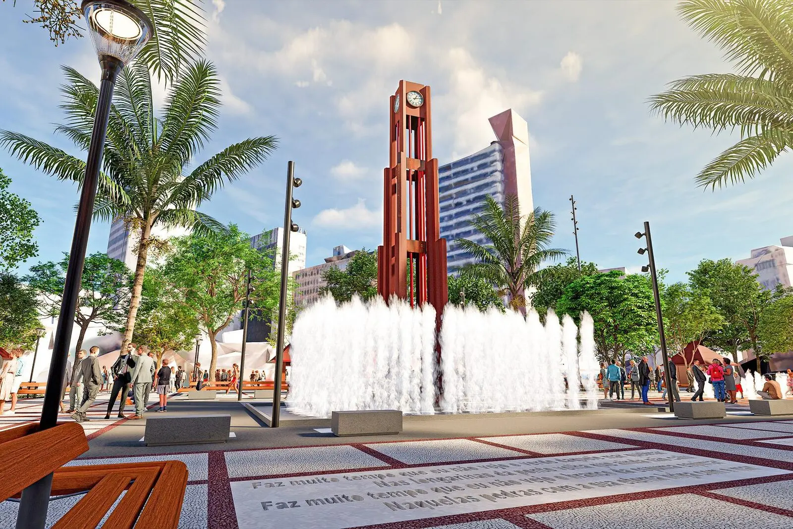 Imagem da notícia: Obra na Praça do Ferreira chega a 40% de conclusão e tem data para entrega; veja o que muda