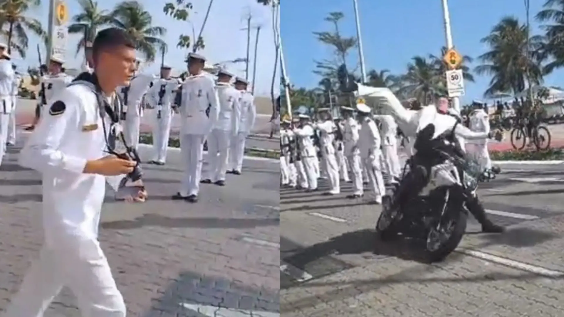 Imagem da notícia: Militar da Marinha recebe alta após ser atropelado por motociclista durante desfile de 7 de Setembro