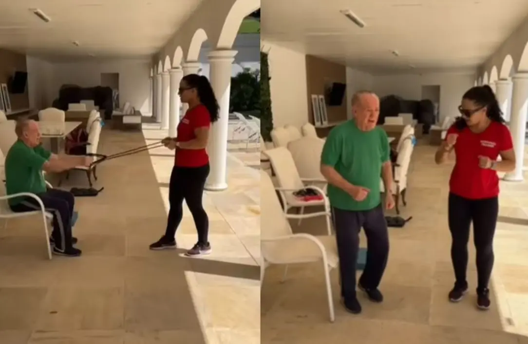 Imagem da notícia Após boatos sobre internação em asilo, Renato Aragão aparece dançando em casa e família se pronuncia