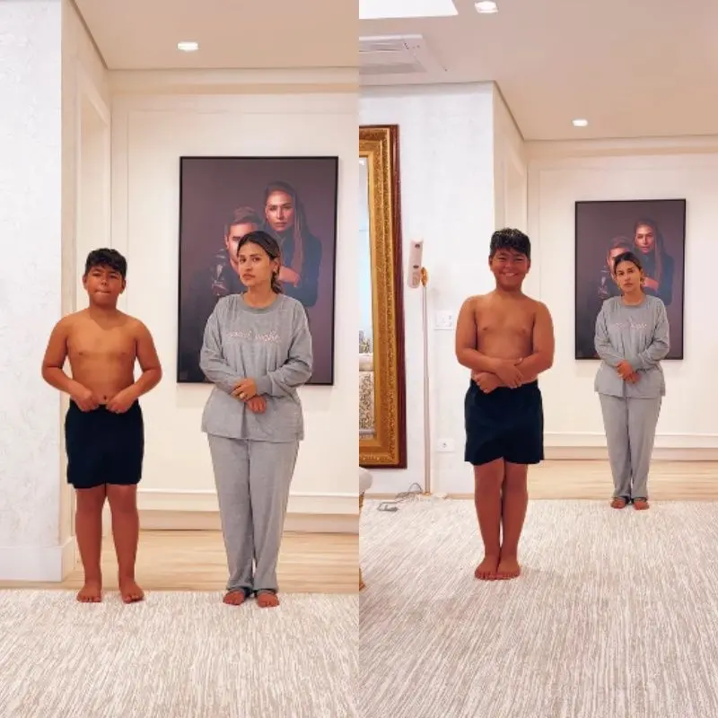 Imagem da notícia Simone Mendes e Kaká Diniz emocionam ao ensinar lição de vida ao filho com trend