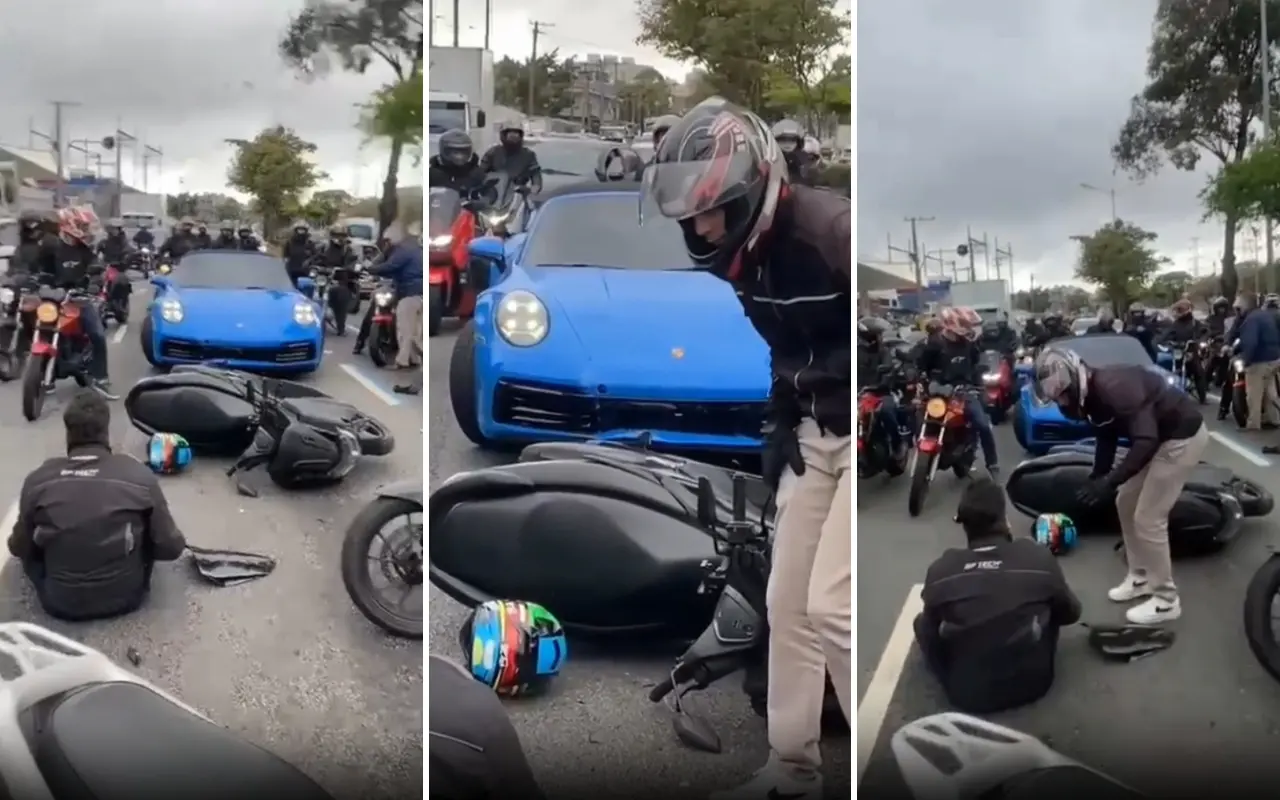 Imagem da notícia Com sinais de embriaguez, MK Bernardino atropela motociclista em SP