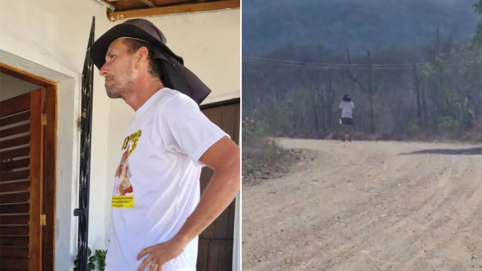 O romeiro percorreu sozinho parte da jornada de agradecimento