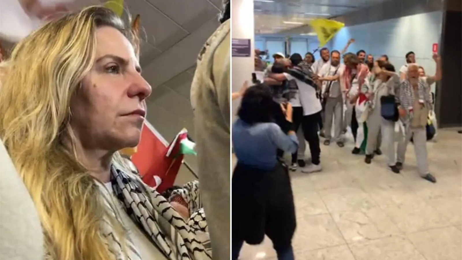 Ao desembarcar, a política recebeu um Alcorão — livro sagrado do islamismo, religião da maioria da população palestina — de uma pessoa que foi recebê-la no aeroporto