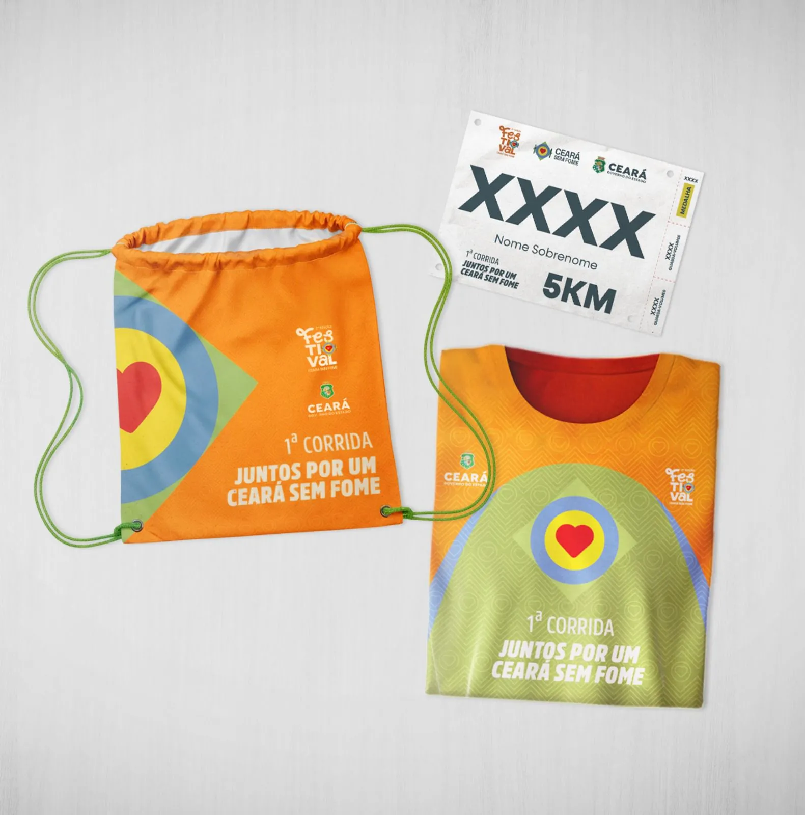 Kit da corrida Juntos por um Ceará Sem Fome