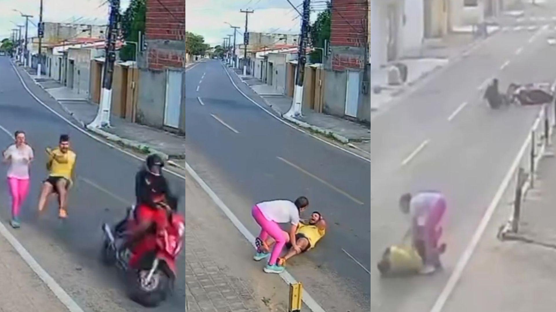 Imagem da notícia: Homem é atropelado por motociclista enquanto corria em Cascavel; veja vídeo