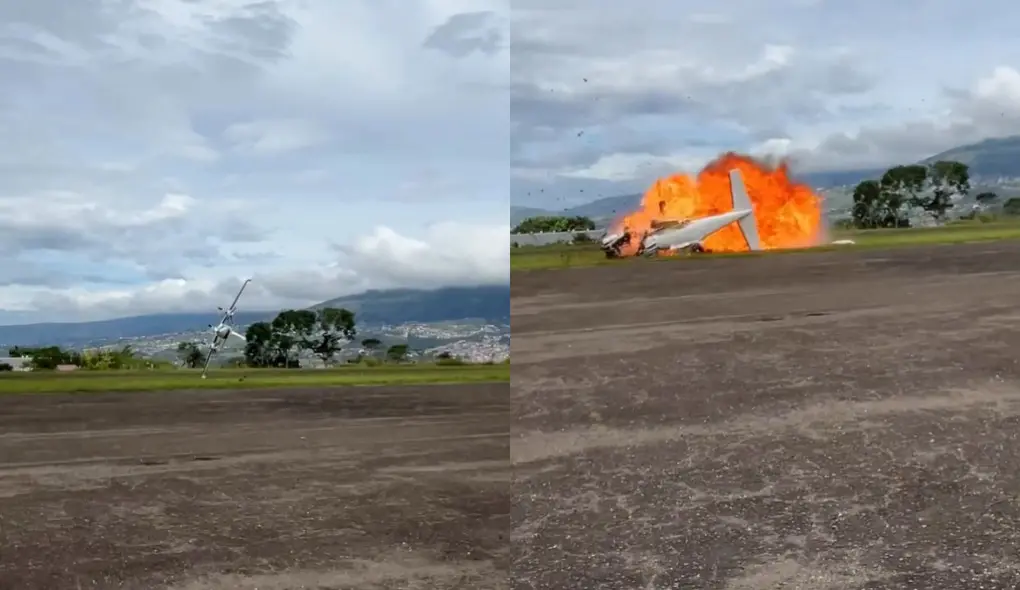 Imagem da notícia Aeronave cai e explode após decolagem na Venezuela