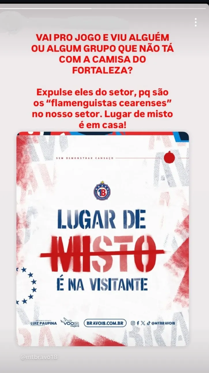 Mensagem divulgada nas redes sociais.