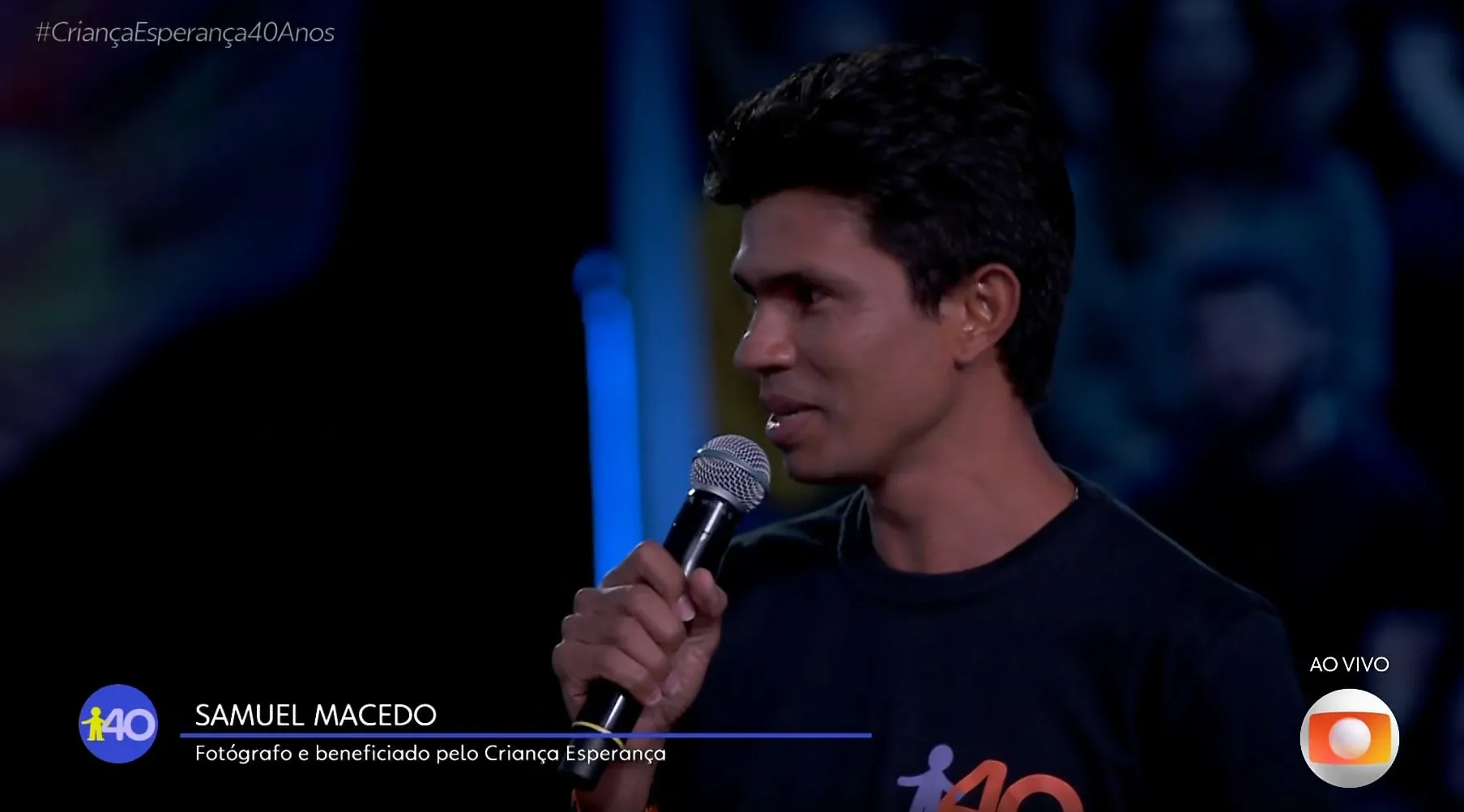 Samuel Macedo contou a própria história em homenagem a Renato Aragão no Criança Esperança.