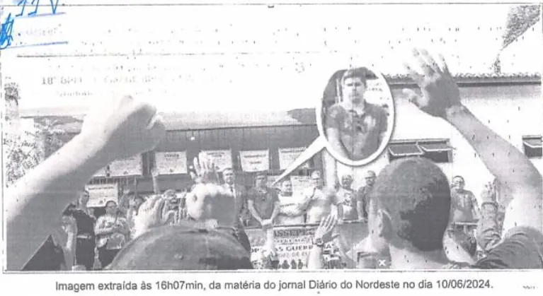 A publicação do Diário do Nordeste foi usada para comprovar a participação do suspeito no movimento