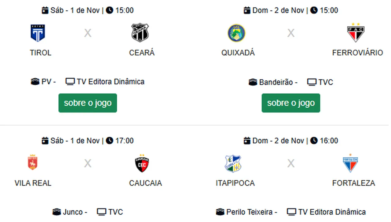 Serão 4 jogos pela 2ª rodada da Taça Fares Lopes
