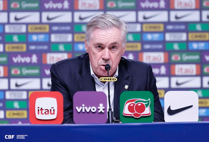 Imagem da notícia 'A prioridade é a Seleção Brasileira', diz Ancelotti ao anunciar convocados de Flamengo e Palmeiras