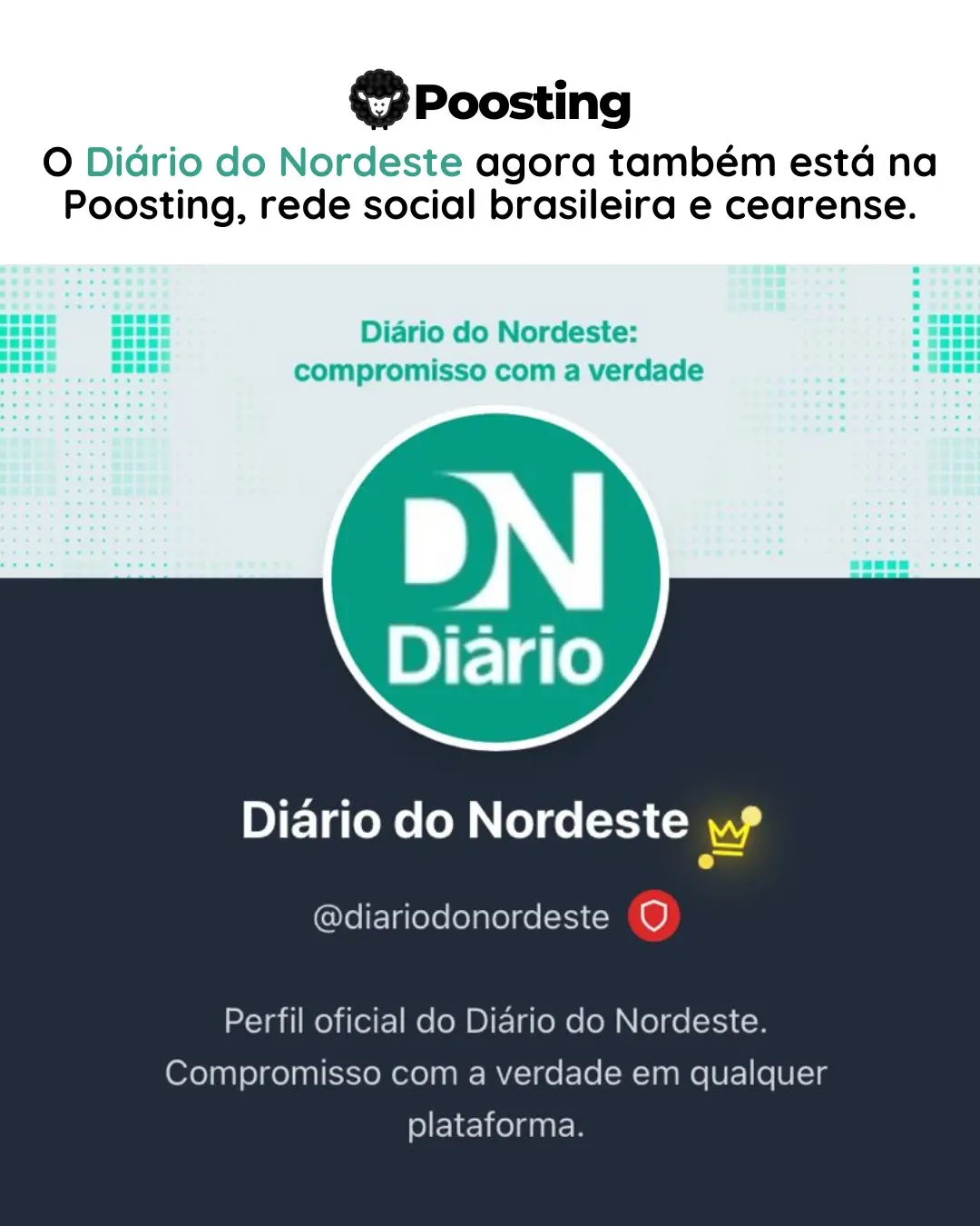 Imagem da notícia Diário do Nordeste chega à Poosting, rede social brasileira criada por cearense