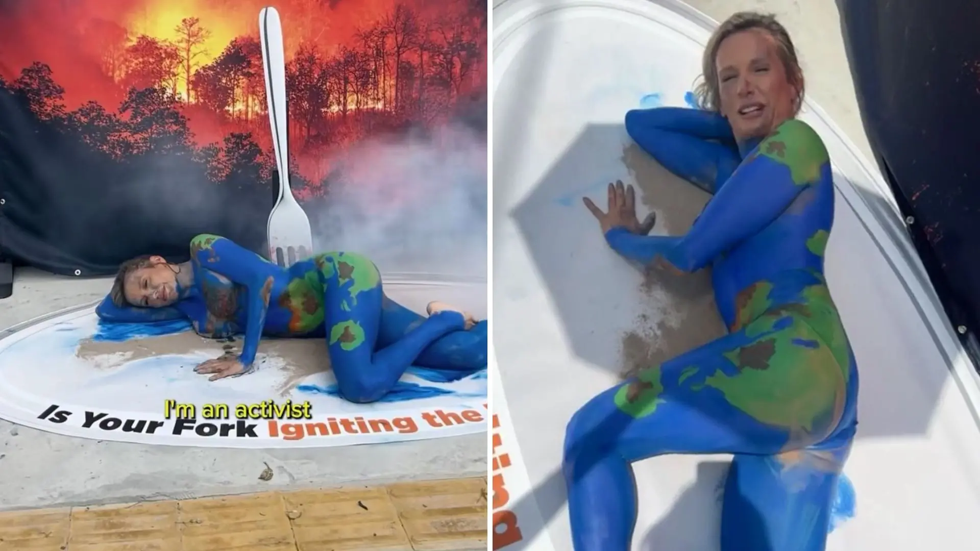 Imagem da notícia: Luisa Mell aparece com corpo pintado em protesto na COP30