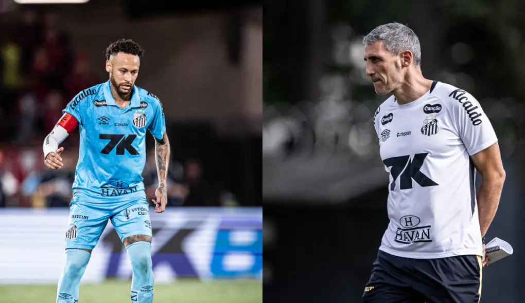 Imagem da notícia Neymar conversa com Vojvoda e reconhece excesso após polêmica no Santos