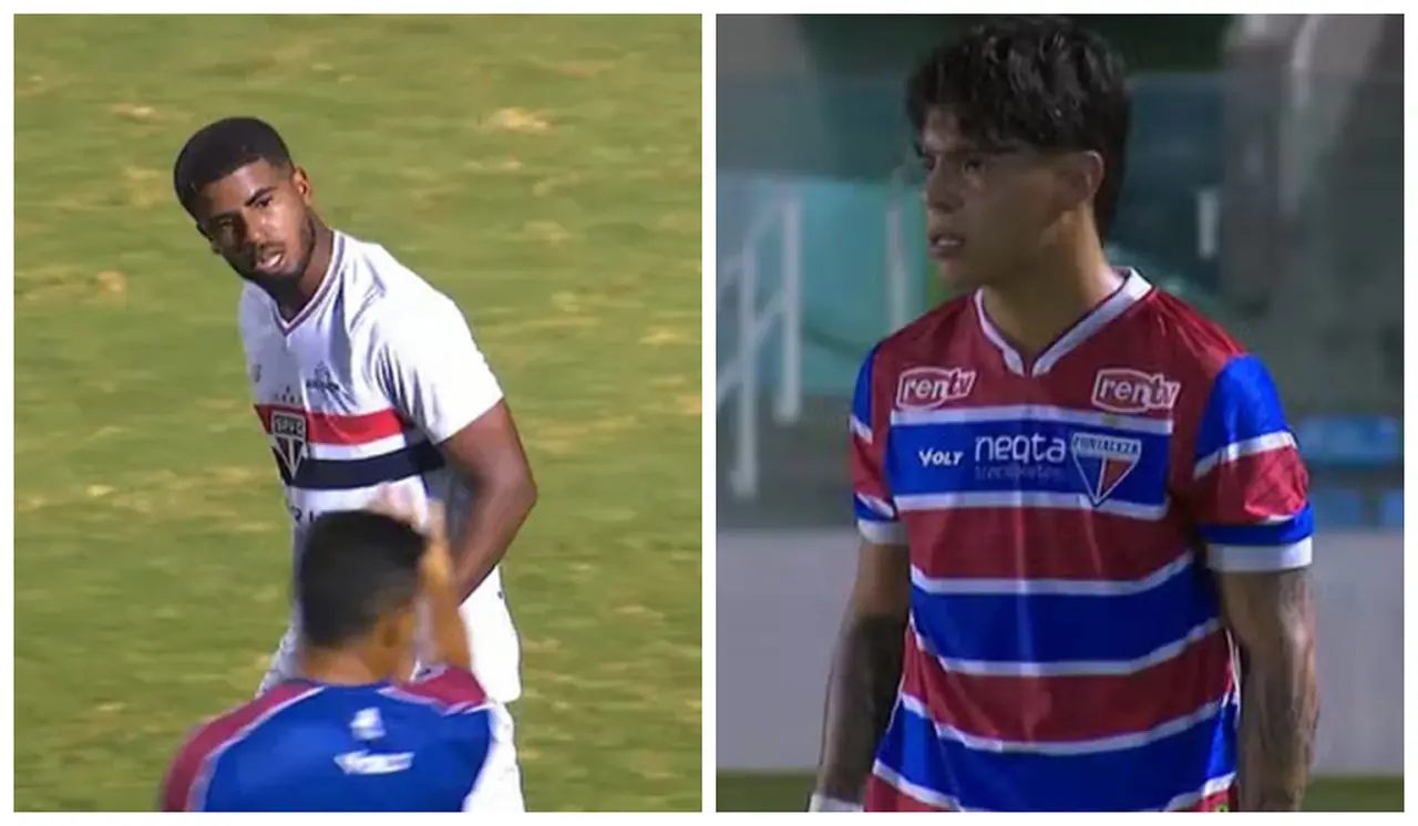 Imagem da notícia Jogador do São Paulo acusa Rocco, do Fortaleza, de tê-lo chamado de macaco em partida do Sub-20