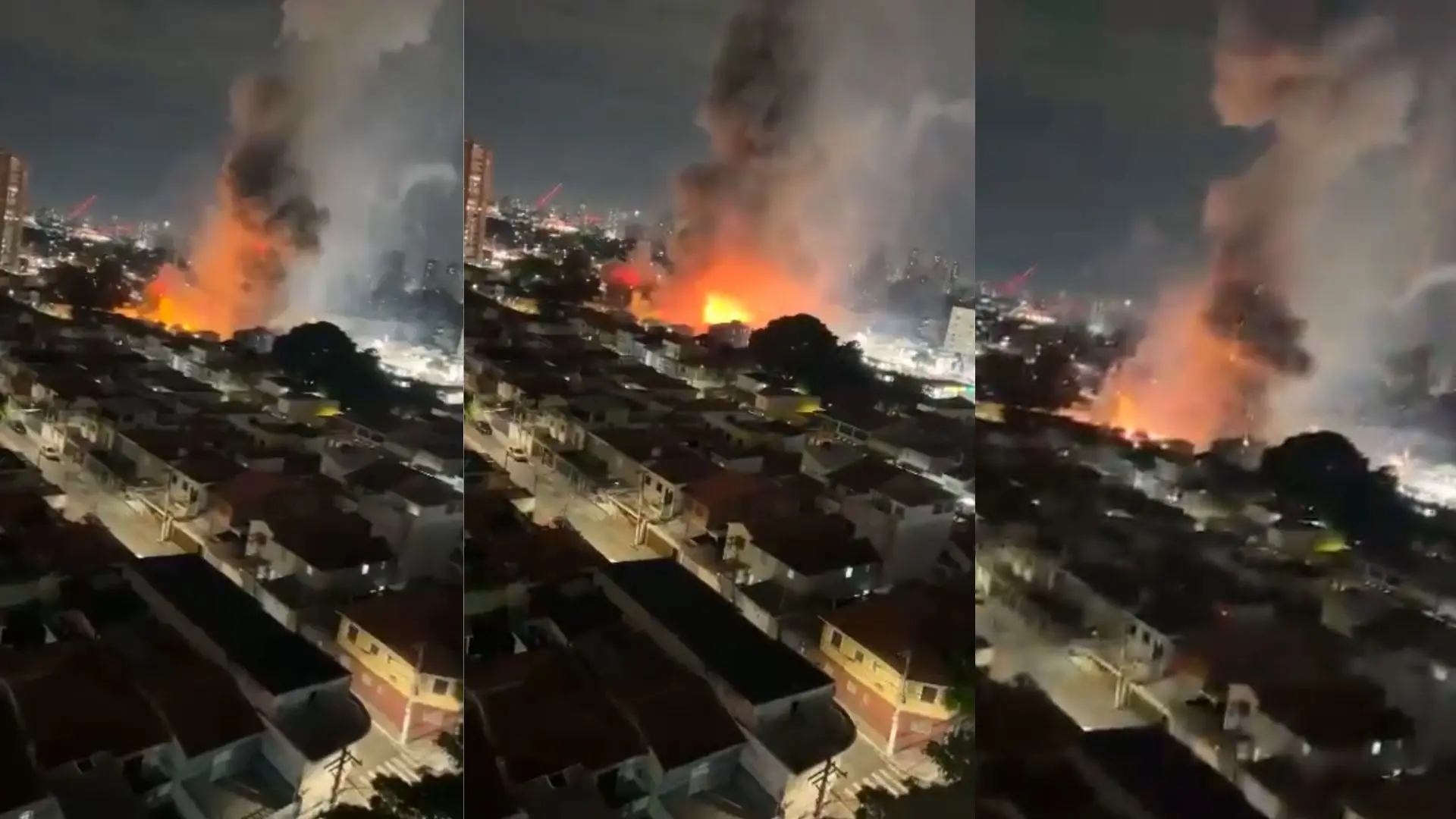Imagem da notícia Explosão seguida de incêndio atinge galpão com fogos de artifício em SP