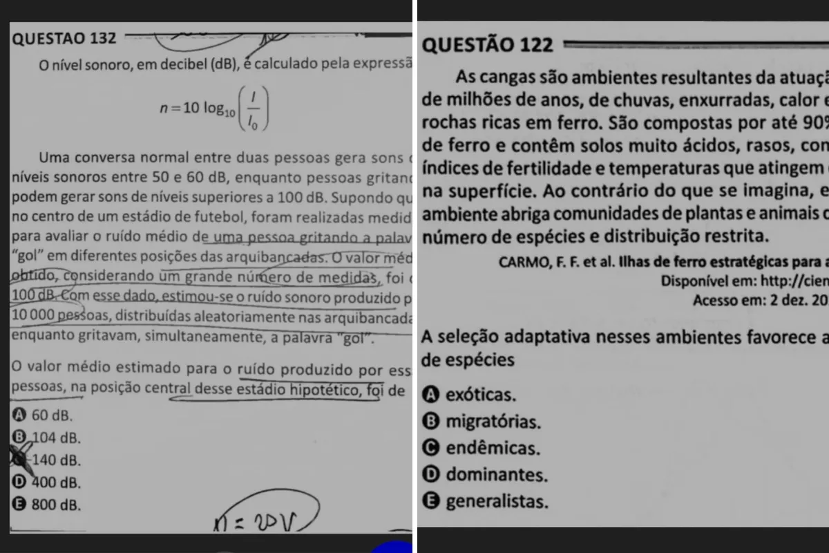 Questões que devem ser anuladas pelo Enem 2025.