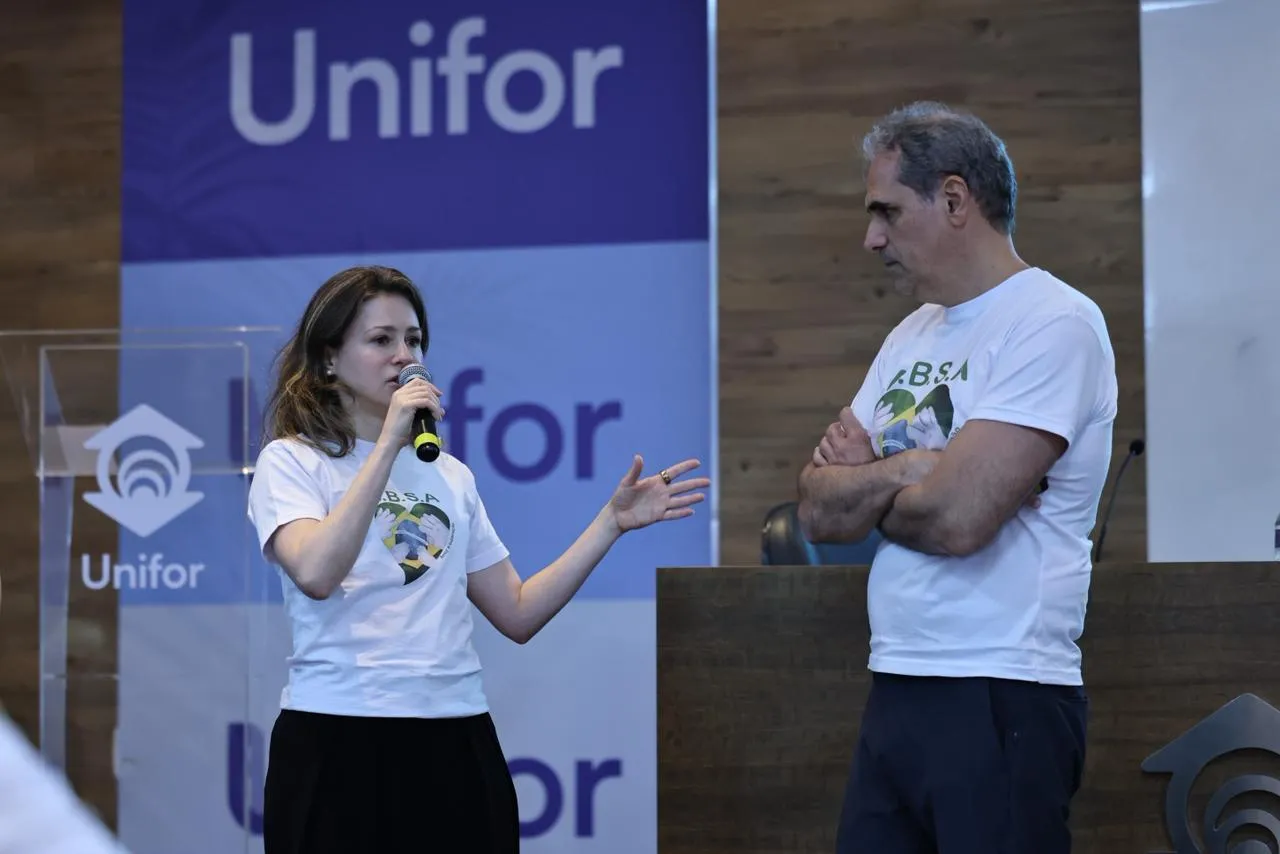 Natália Jereissati e Igor Macêdo são pais de João, que foi diagnosticado com síndrome de Apert. Eles palestraram durante o evento.