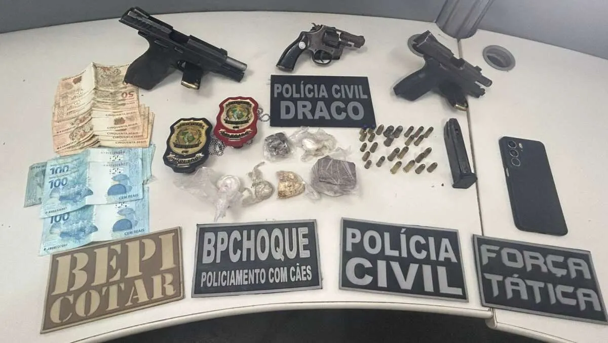 Objetos apreendidos em Sobral.