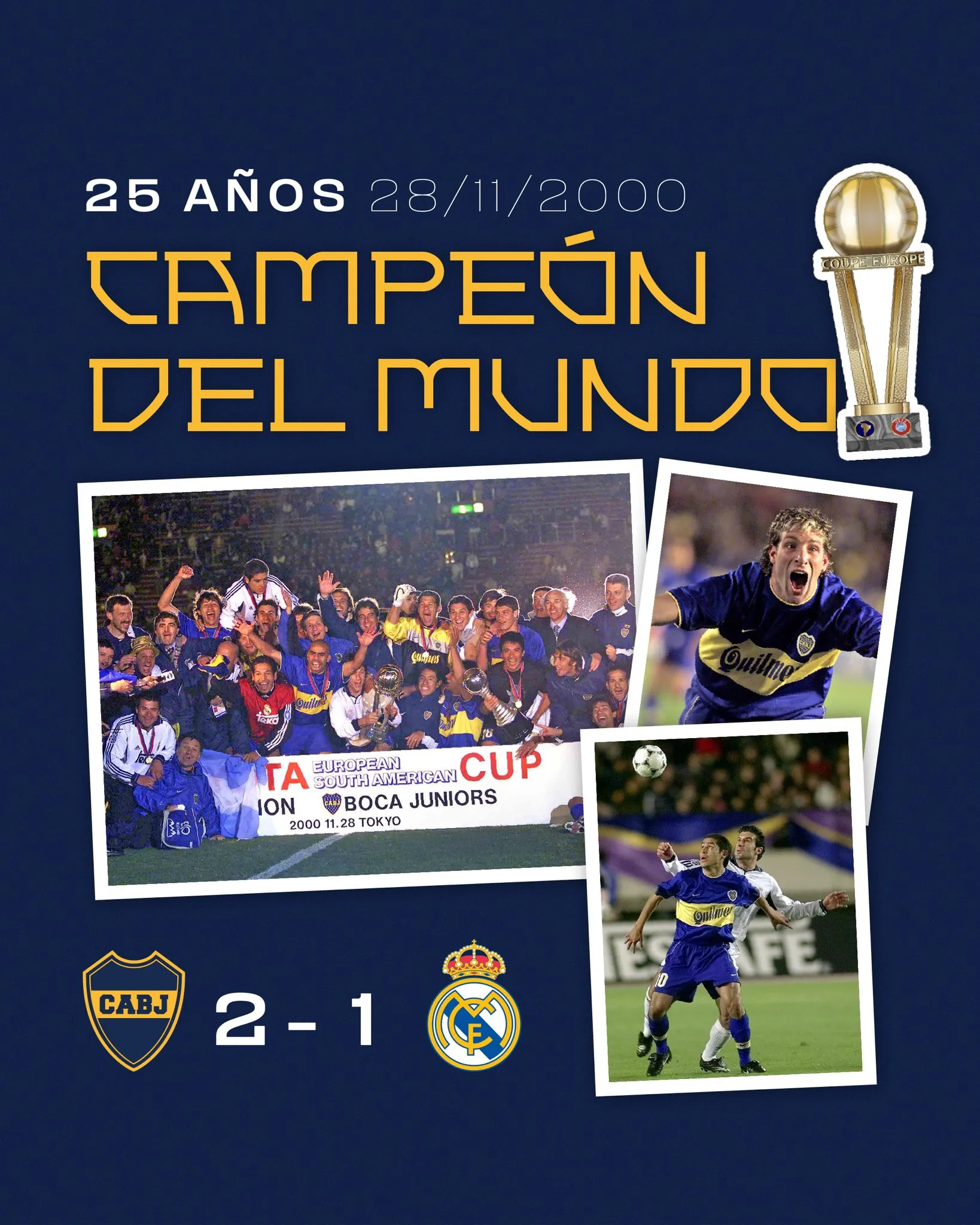 Boca Juniors relembra bicampeonato mundial com destaque para Palermo.