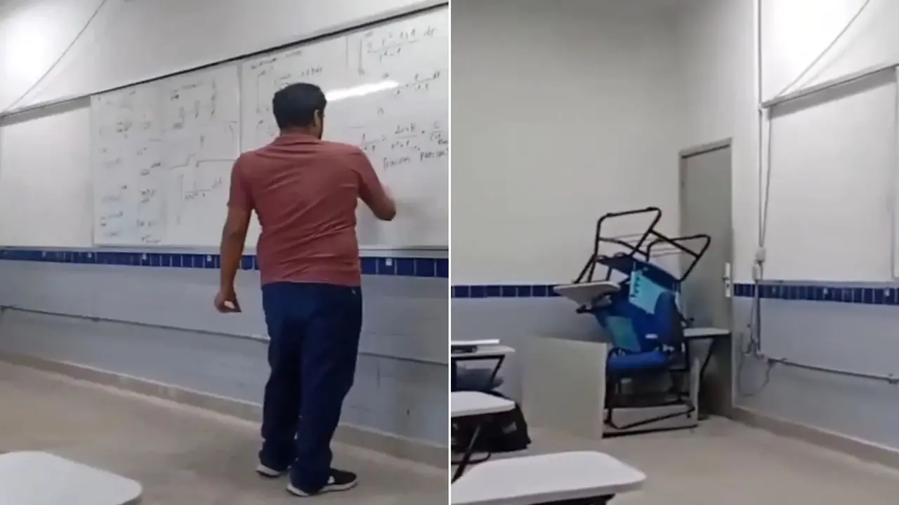 Imagem da notícia Professor dá aula com barricada na porta durante tiroteio no Cefet do Maracanã, no RJ