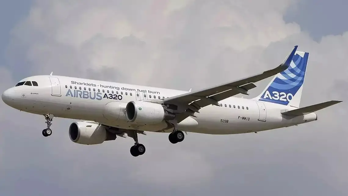 Imagem do avião no ar.